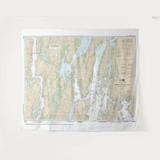 Boothbay Harbour to Bath Nautical Chart 13296 Wandteppich (Vorderseite (Horizontal))