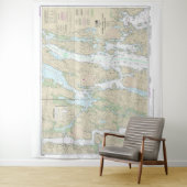 Boothbay Harbour to Bath Nautical Chart 13296 Wandteppich (Beispiel)