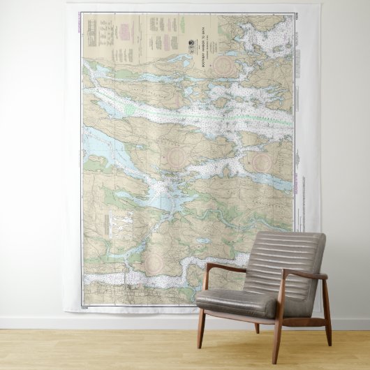 Boothbay Harbour to Bath Nautical Chart 13296 Wandteppich (Beispiel)