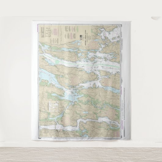 Boothbay Harbour to Bath Nautical Chart 13296 Wandteppich (Vorderseite)