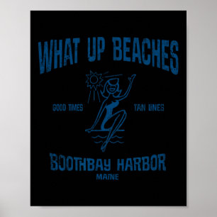 Boothy Hafen Maine Mich Lustig Vintage Strände Tee Poster