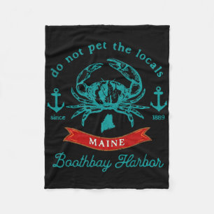 Boothy Harbor Maine Nicht die Einheimischen Krabbe Fleecedecke