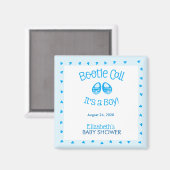 Bootie Call Blue Baby Boy Shower Magnet (Vorderseite/Rückseite)