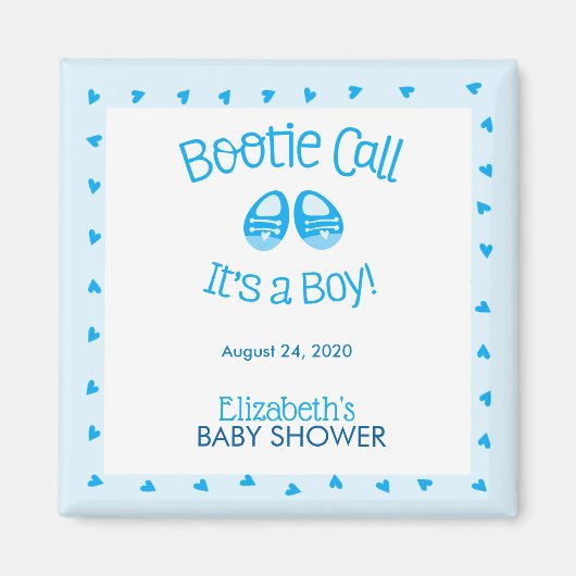 Bootie Call Blue Baby Boy Shower Magnet (Vorne)