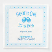 Bootie Call Blue Baby Boy Shower Serviette (Vorderseite)