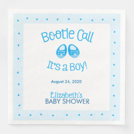 Bootie Call Blue Baby Boy Shower Serviette
