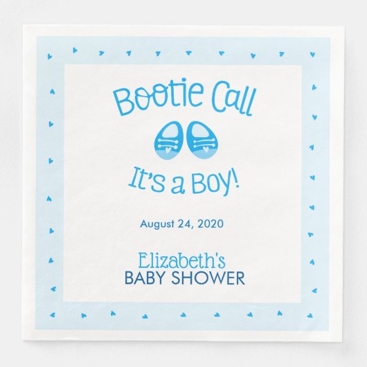 Bootie Call Blue Baby Boy Shower Serviette (Vorderseite)