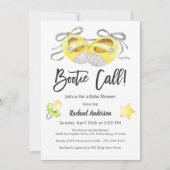 Bootie Call Whimsical Yellow Baby Shower Einladung (Vorderseite)