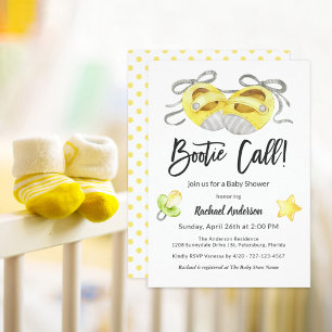 Bootie Call Whimsical Yellow Baby Shower Einladung