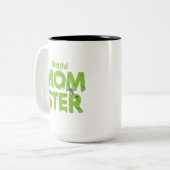Bootie Momster Mama Funny Halloween Puns Zweifarbige Tasse (Vorderseite Links)