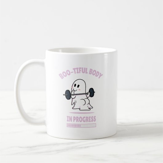 Bootiful Body - Funny Halloween Ghost Gym Lifting Kaffeetasse (Links)