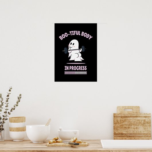 Bootiful Body - Funny Halloween Ghost Gym Lifting Poster (Küche)