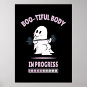 Bootiful Body - Funny Halloween Ghost Gym Lifting Poster (Vorne)