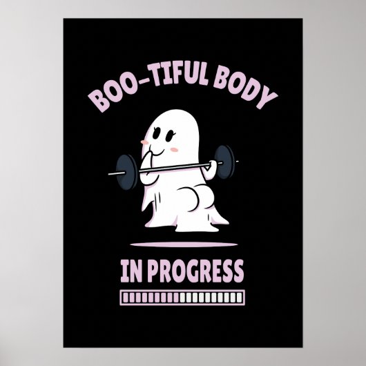 Bootiful Body - Funny Halloween Ghost Gym Lifting Poster (Vorne)