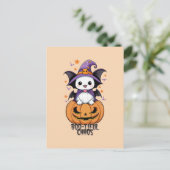 Bootiful Chaos | Fledermäuse, Hasen und Kürbiskins Postkarte (Stehend Vorderseite)