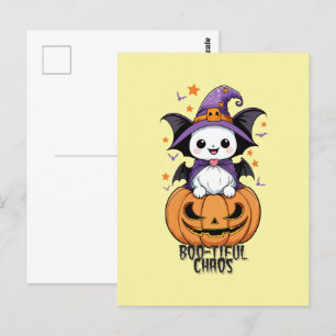 Bootiful Chaos Fledermäuse, Hasen und Kürbiskins Postkarte