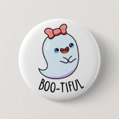 Bootiful Funny Girly Halloween Ghost Pub Button (Vorderseite)