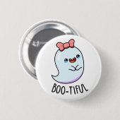 Bootiful Funny Girly Halloween Ghost Pub Button (Vorne & Hinten)