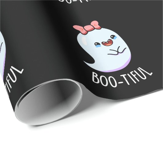 Bootiful Funny Girly Halloween Ghost Pub Geschenkpapier (Rolleneckpunkt)