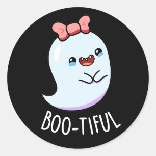 Bootiful Funny Girly Halloween Ghost Pub Runder Aufkleber