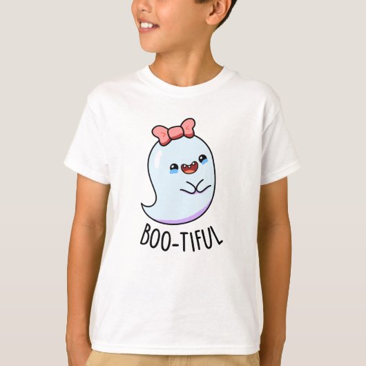 Bootiful Funny Girly Halloween Ghost Pub T-Shirt (Vorderseite)