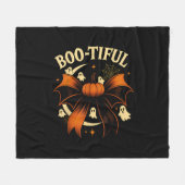 Bootiful Funny Halloween Coquette Bow Pumpkin Fleecedecke (Vorderseite (Horizontal))