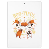 Bootiful Funny Halloween Coquette Bow Pumpkin Klemmbrett (Rückseite)