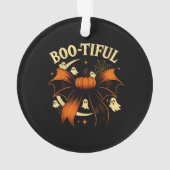Bootiful Funny Halloween Coquette Bow Pumpkin Ornament (Rückseite)