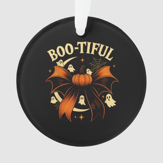 Bootiful Funny Halloween Coquette Bow Pumpkin Ornament (Vorderseite)