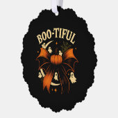 Bootiful Funny Halloween Coquette Bow Pumpkin Ornament Karte (Links)