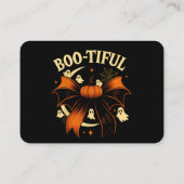 Bootiful Funny Halloween Coquette Bow Pumpkin Visitenkarte (Rückseite)