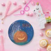 Bootiful Halloween großer Kürbis u. Geist Pappteller (Party)