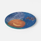 Bootiful Halloween großer Kürbis u. Geist Pappteller (Schrägansicht)