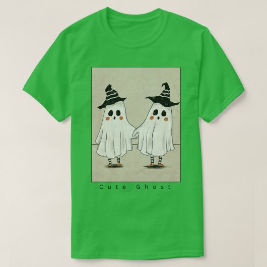 Bootiful Haunts Halloween Niedlich Ghost T-Shirt (Design vorne)