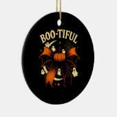 Bootiful Lustiger Halloween Coquette Bogen Kürbis Keramik Ornament (Rechts)