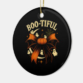 Bootiful Lustiger Halloween Coquette Bogen Kürbis Keramik Ornament (Links)