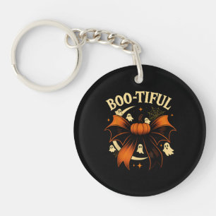Bootiful Lustiger Halloween Coquette Bogen Kürbis Schlüsselanhänger