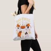 Bootiful Lustiger Halloween Coquette Bogen Kürbis Tasche (Von Nahem)
