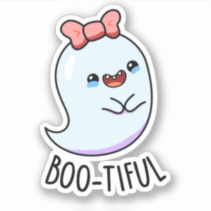 Bootiful lustiger Mädchen-Halloween-Geist Pun  Aufkleber