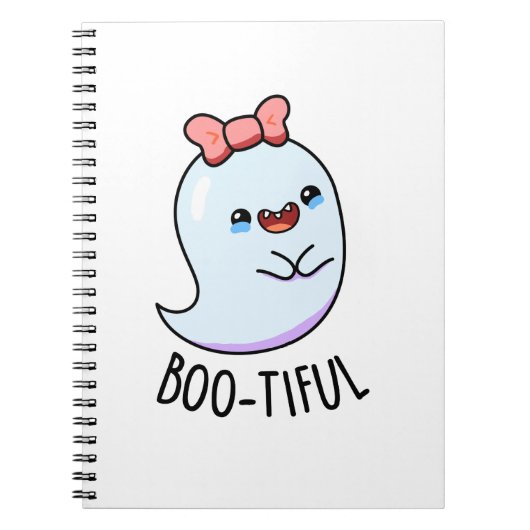 Bootiful Lustiger Mädchen-Halloween-Geist-Wortspie Notizblock (Vorderseite)