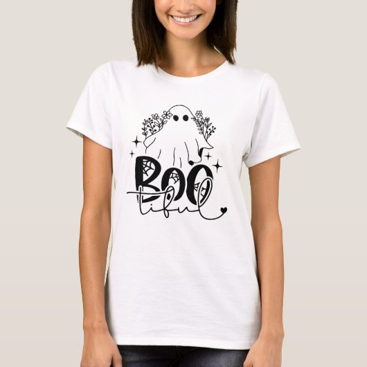 Bootiful Niedlich Ghost Halloween T - Shirt (Vorderseite)