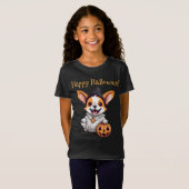 Bootiful Playful: Ghost Dog Halloween Pumpkin T-Shirt (Vorne ganz)