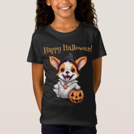 Bootiful Playful: Ghost Dog Halloween Pumpkin T-Shirt