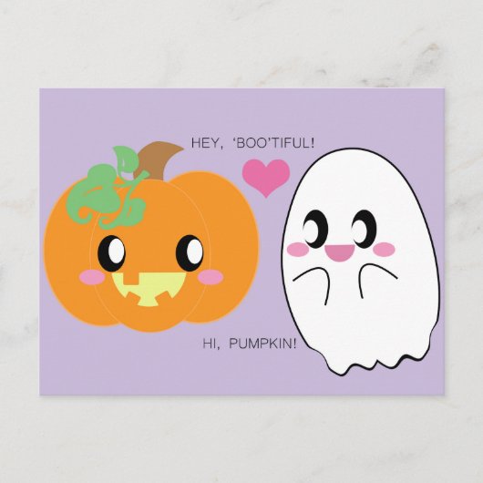BOOtiful Pumpkin Liebe Postcard Postkarte (Vorderseite)