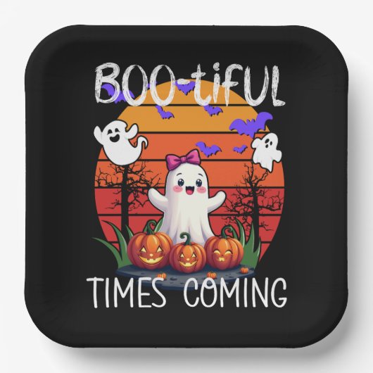 Bootiful Times Coming, Halloween-Party Niedliche G Pappteller (Vorderseite)