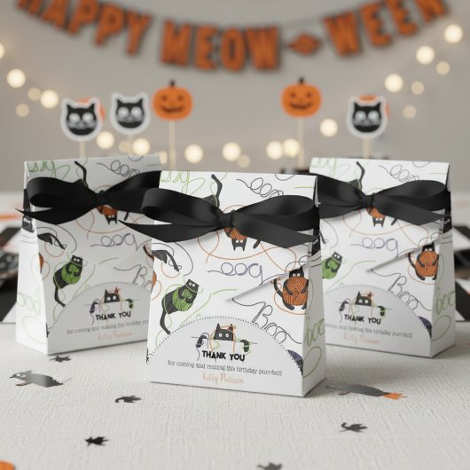 Bootigezähmtes Schwarzes Katzen und GarnHalloween Geschenkschachtel
