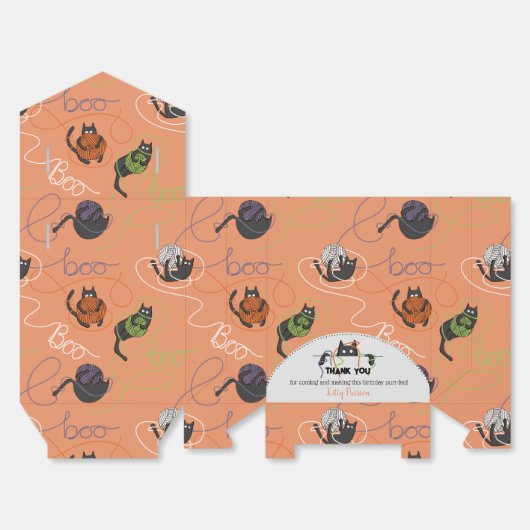 Bootigezähmtes Schwarzes Katzen und GarnHalloween Geschenkschachtel (Ungefaltet)