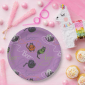 Bootigezähmtes Schwarzes Katzen und GarnHalloween Pappteller (Party)