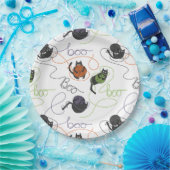 Bootigezähmtes Schwarzes Katzen und GarnHalloween Pappteller (Party)