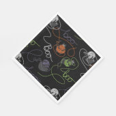 Bootigezähmtes Schwarzes Katzen und GarnHalloween Serviette (Ecke)